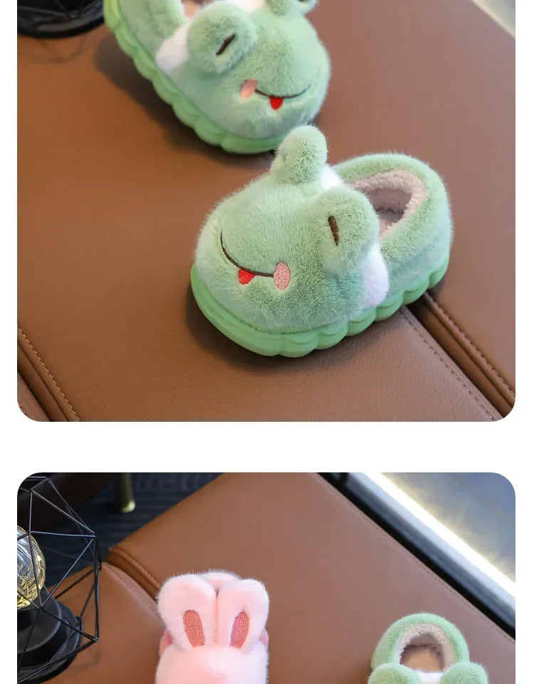 Winter Children's Cotton Slippers Cute and Warm Thickened Indoor and Outdoor Plush Shoes Home and Baby Bag Heels Cotton Shoes kids_shoes