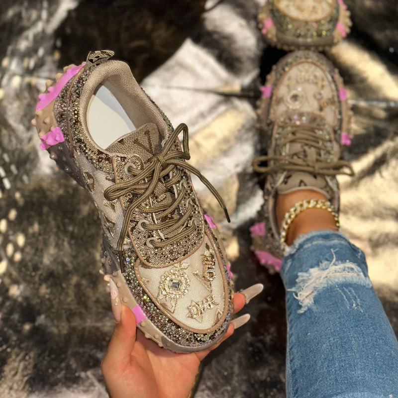 Women's Casual Sneakers Fashion Luxury Rhinestone Ladies Shoes 2025 New Outdoor Platform Female Sports Shoes Zapatos Mujer sneakers_platform