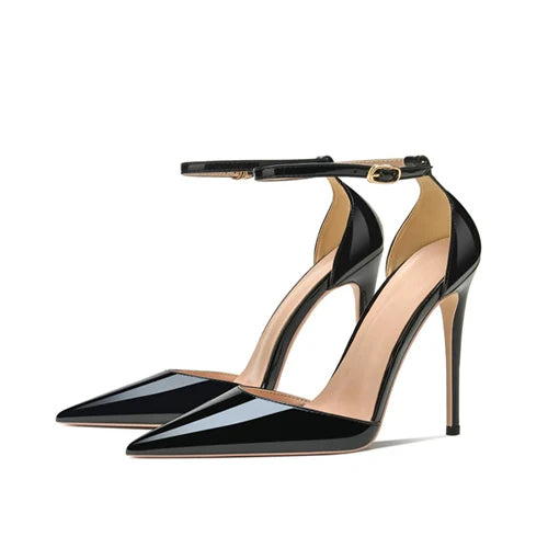 Sexy stiletto 12cm high heels pointed toe ankle strap high heels customize women pumps plus size crossdresser QP205 heels_stiletto