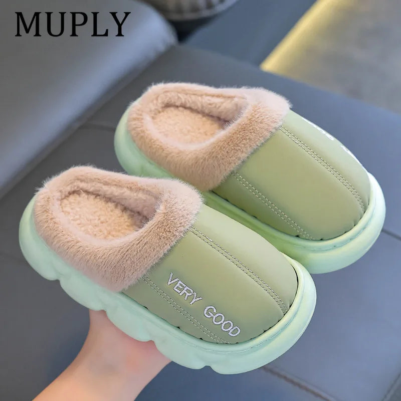 Children Cotton Shoes Britain Style Kids Classic Slippers Solid Color Sewing Plush Warm Winter Boys Girls Fashion Slippers kids_shoes