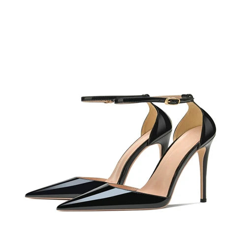 Sexy stiletto 12cm high heels pointed toe ankle strap high heels customize women pumps plus size crossdresser QP205 heels_stiletto