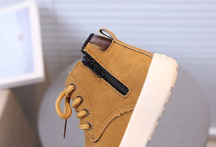 Children Fashion Boots with Side Zipper Kids Ankle Boots Korean Style 2025 Autumn Winter Boys Girls Short Boots Unisex Versatile kids_shoes