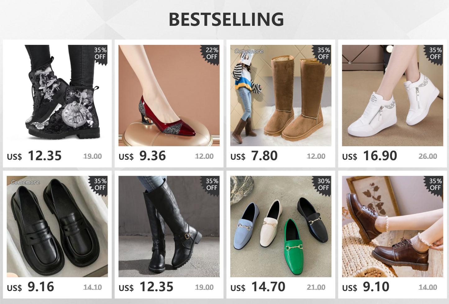 Comemore Women Punk Style Autumn Winter Chunky Platform High Boot Party Shoes Ladies Black Thick Heels Elastic Knee High Boots boots_platform