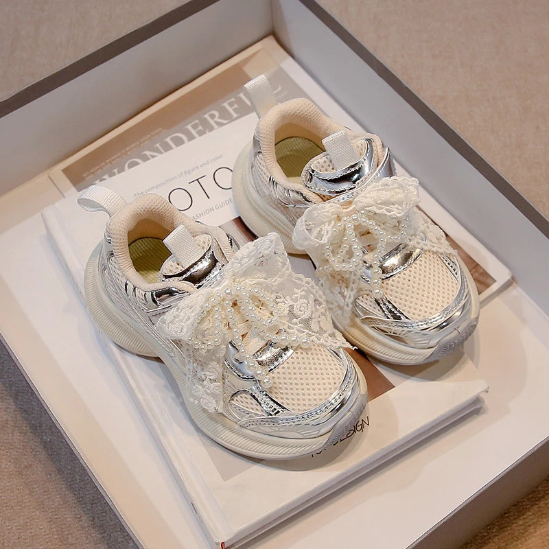 Girls Sports Shoes Spring Autumn Pink Breathable Girls Casual Shoes 3-18 Years Old Beige Soft Non-slip Children's Single Shoes kids_shoes