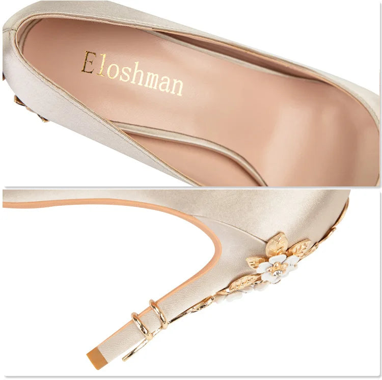2025 New Metal Flower Women Pumps Designer Shoes High Heels Women Satin Stiletto Heels 10 Cm Sexy Wedding Shoes Plus Size 41 heels_stiletto