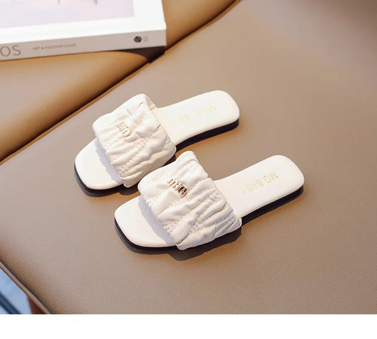 Summer Children's Shoes 2026 Children's flip-flops Women's Treasure candy-colored Princess flip-flops Girls' square toe slippers kids_shoes