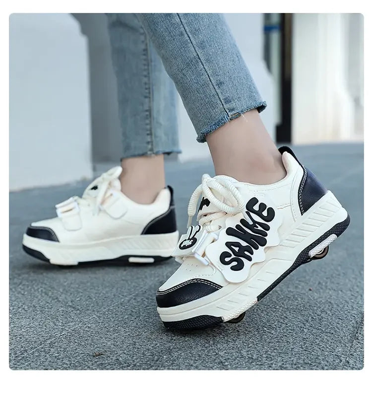 Fashion Roller Skate Shoes Kids Children Casual Sports Toy Gift Games Boys 4 Wheels Sneakers Girls Boots Ultra Light Rollerskate kids_shoes