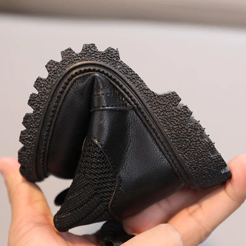 Kids Short Boots Fashion Boys Shoes Autumn Winter Leather Children Boots Non-Slip Toddler Girls Boot Toddler Snow Shoes kids_shoes