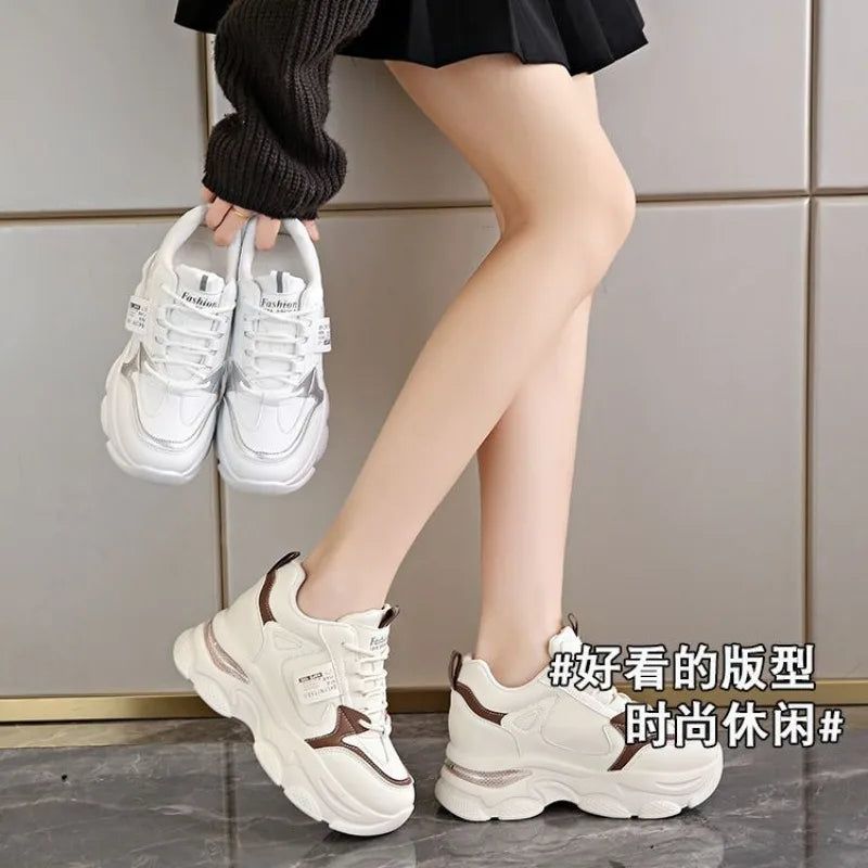 New Spring Autumn Women White Sport Shoes Trend Thick Bottom Ultra-Light Platform Sneaker Female Casual Shoe Running Shoes Mujer sneakers_platform