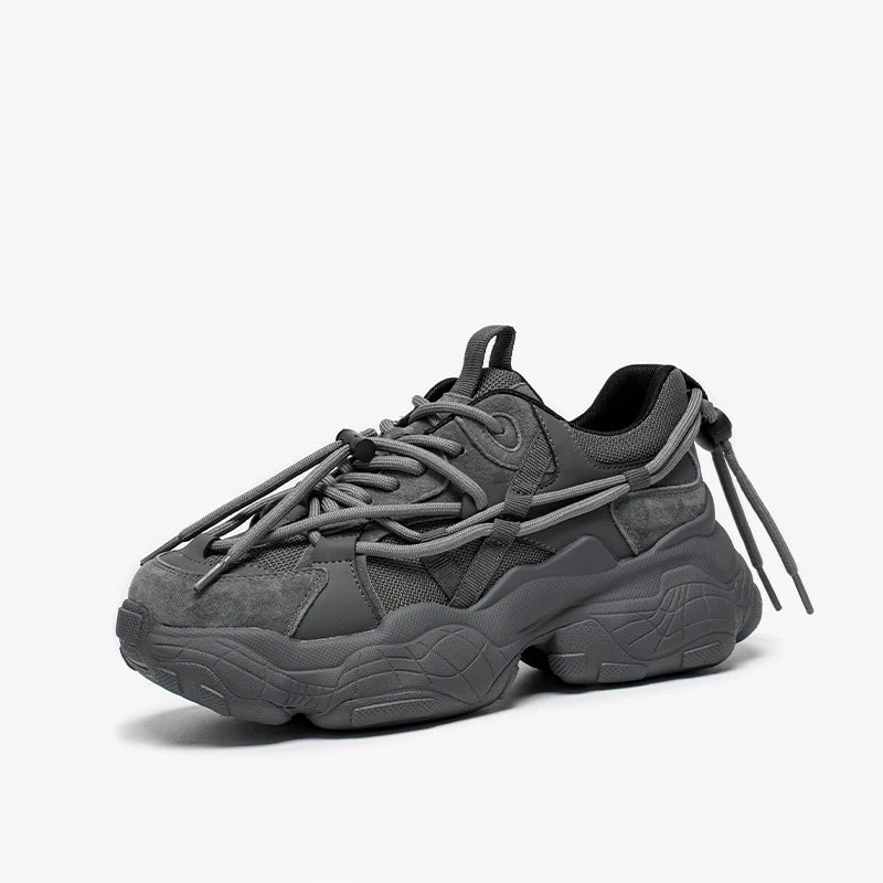 BEAUTODAY Chunky Sneakers Women Mesh Mixed Color Lace Up Trend Autumn Casual Sports Running Thick Heel Shoes Female 29A08 sneakers_platform