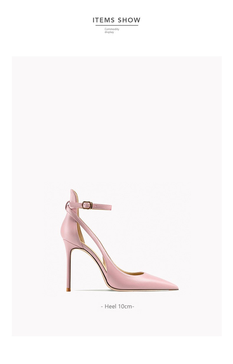 2025 Summer New Arrival Strap Roman Closed Toe Sandals Women's Stiletto Heel Pink Openwork Strap Pointed High Heels heels_stiletto