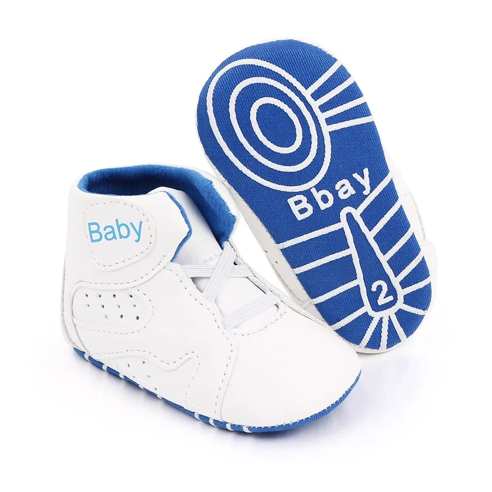 Meckior 2024 New Baby Boys Girls Sneakers Soft Bottom Non-slip Baby Soccer Basketball Sports Shoes First Walker Crib Shoes kids_shoes