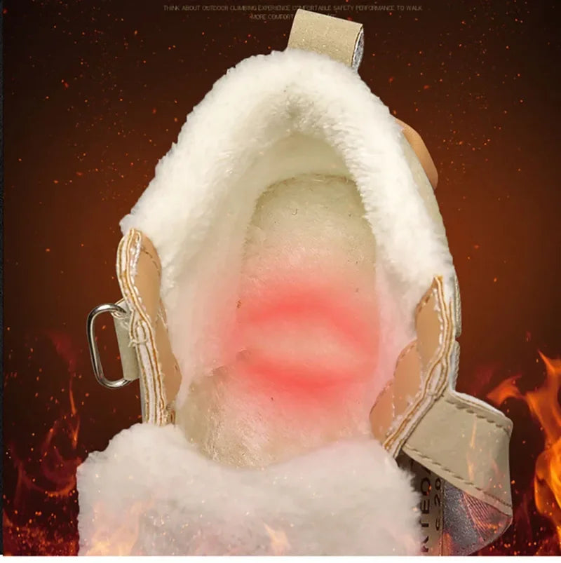 Winter Children's Boots Boys Plus Cashmere Thicken Warm Snow Boots Girls Non-slip Outdoor Boots Student Shoes Hiking Shoes kids_shoes