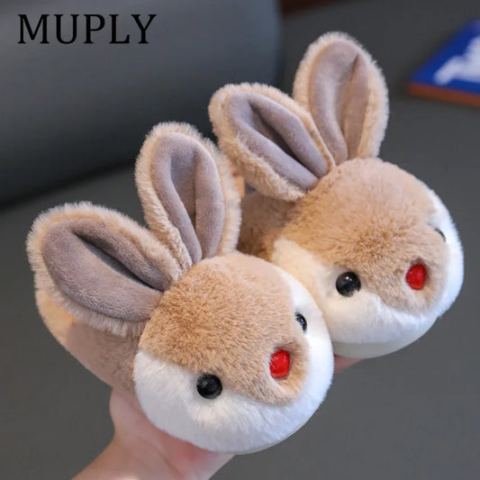 Boys Girls Warm Cotton Slippers Autumn and Winter Children Indoor Non-slip Cute Puppy Boy Andgirls Wool Slippers Home Kids Shoes kids_shoes