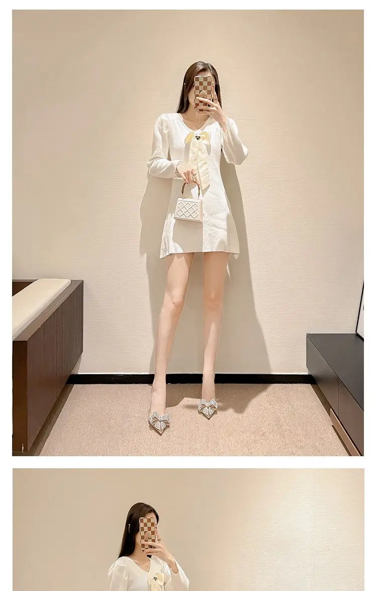 Pointed toe stiletto women's high heels women's shoes fashion women's shoes wedding shoes high heel 8cm transparent bow gemstone heels_stiletto