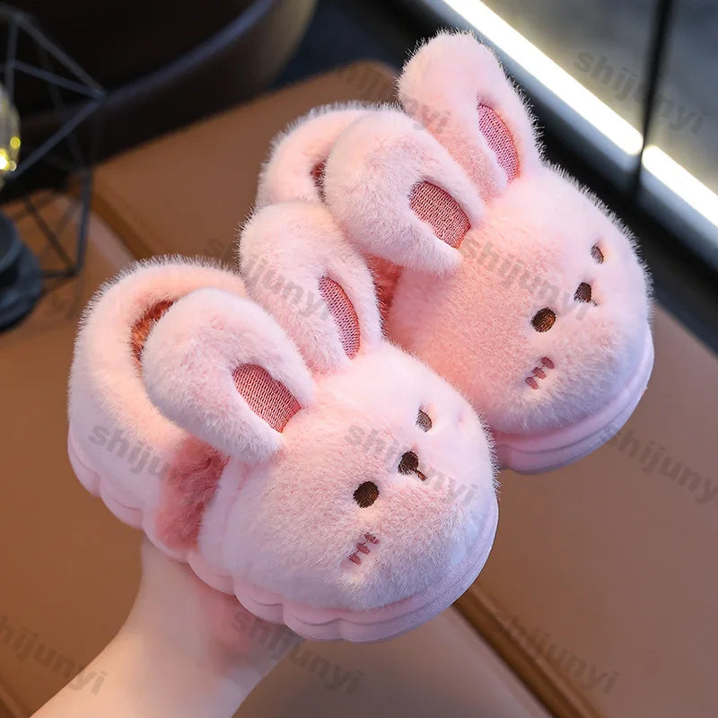 Children's Cotton Slippers Boys Girls Anti Slip Warm Slippers Fashion Cute Cartoon Cotton Shoes Baby Winter Indoor Home Shoes kids_shoes