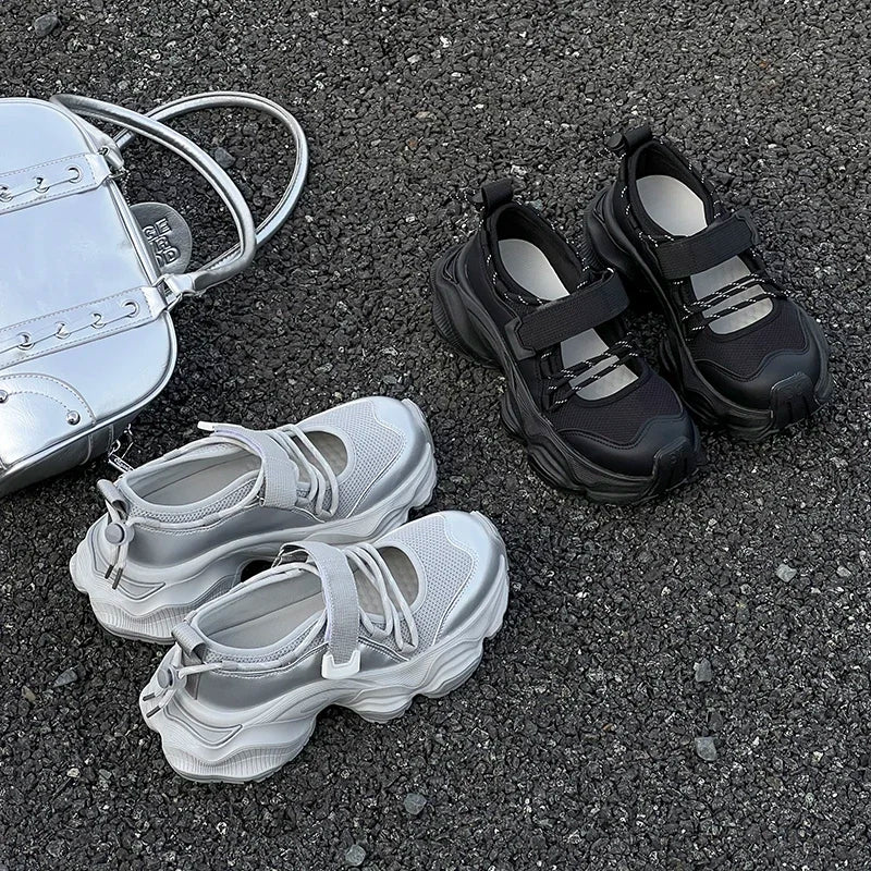 Mesh Women Platform Sneakers Casual Flats Sport Shoes Summer 2025 Brand Breathable Running Shoes Sandals Hiking Mujer Zapatos sneakers_platform