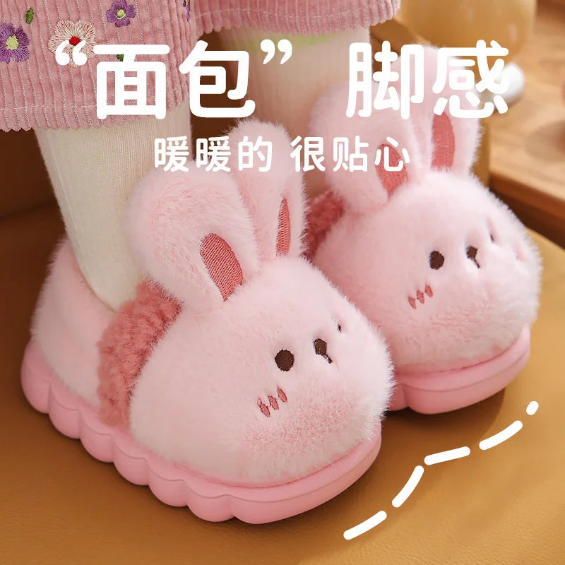 New Children's Cartoon Animals Wrap Plush Slippers Soft Sole Non-slip Winter Warm Baby Boys Girls Indoor Home Cotton Shoes kids_shoes