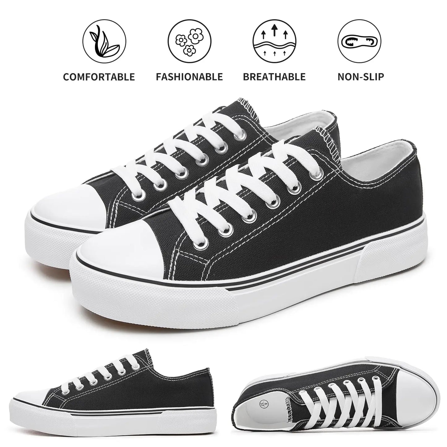 Sneakers for Women Low Top Canvas Shoes Men Fashion Durable Breathable Sneakers Slip on Casual Flats Zapatillas De Deporte sneakers_women