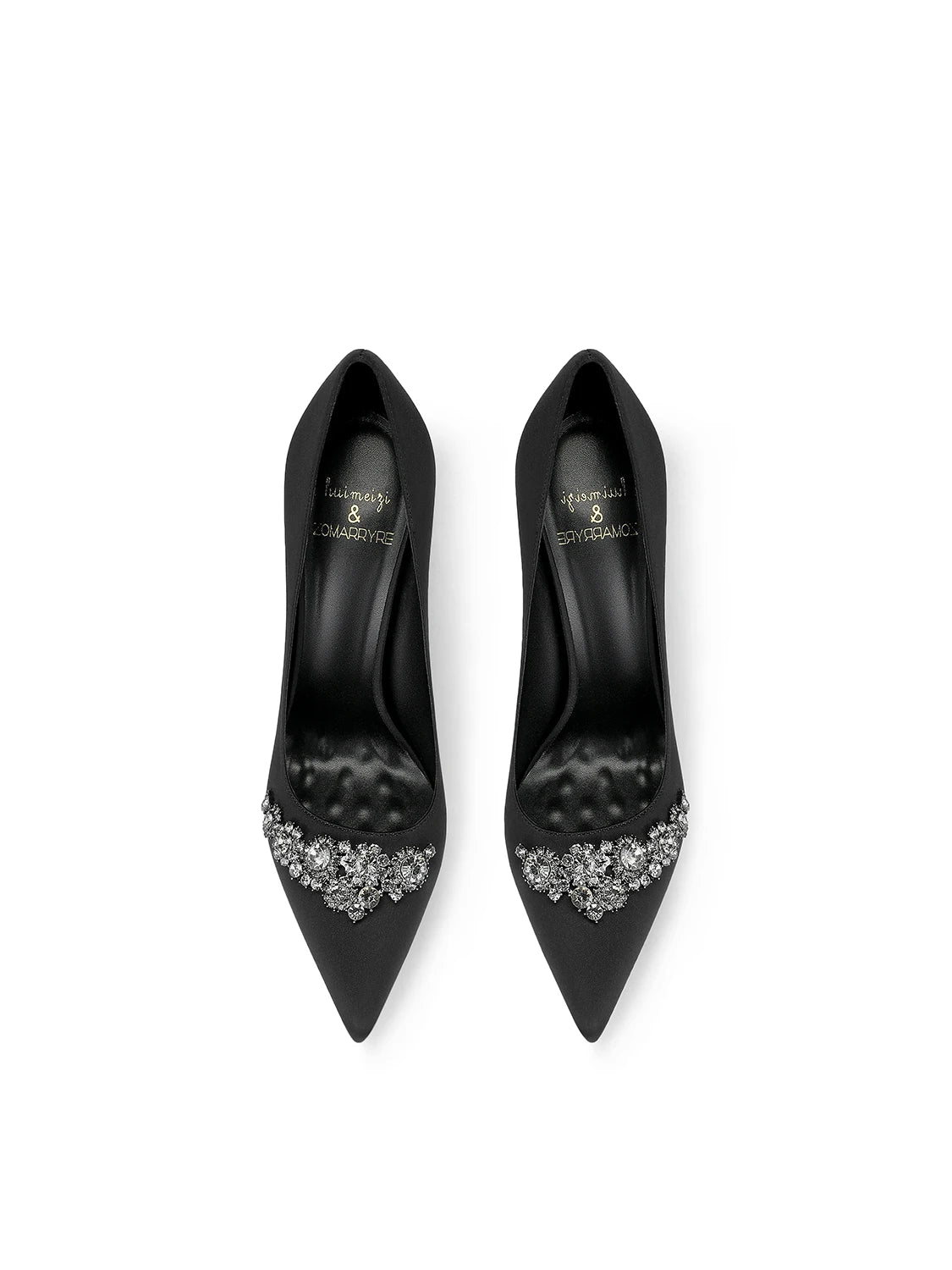 2025 Black Silk High-end Temperament Pointed Head Stiletto High Heels Women heels_stiletto