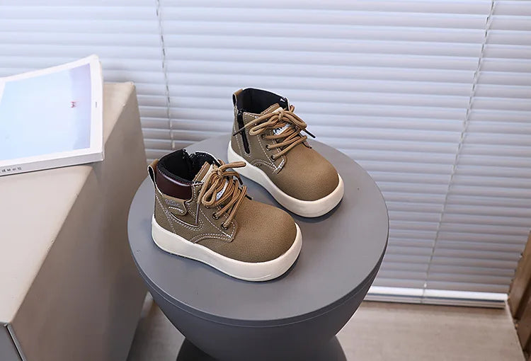 Children Fashion Boots with Side Zipper Kids Ankle Boots Korean Style 2025 Autumn Winter Boys Girls Short Boots Unisex Versatile kids_shoes