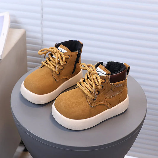 Children Fashion Boots with Side Zipper Kids Ankle Boots Korean Style 2025 Autumn Winter Boys Girls Short Boots Unisex Versatile kids_shoes