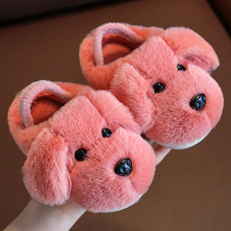 Children's Cotton Slippers for Boys Aged 1-5 Years Old Cute Cartoon Girls' Slippers Infants and Young Children Autumn and Winter kids_shoes