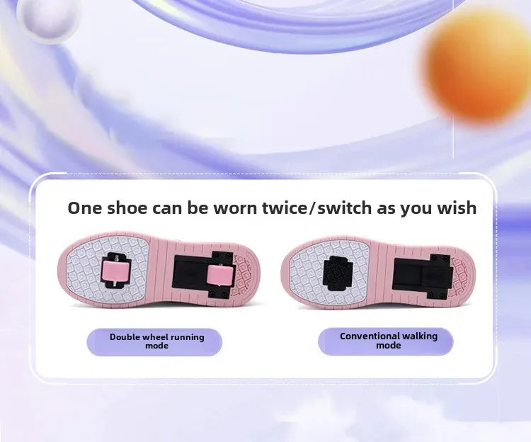 Children's Roller Skates Student Quad-Wheel Skates Women's Double-Wheel Deforming Boys' Inline Skates Cross-Border Supply Shoes kids_shoes