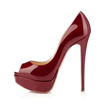 Women's Sexy Peep Toe Platform Stiletto Slip on Super High Heel Pumps Party Dress Wedding Shoes 14cm Big Size