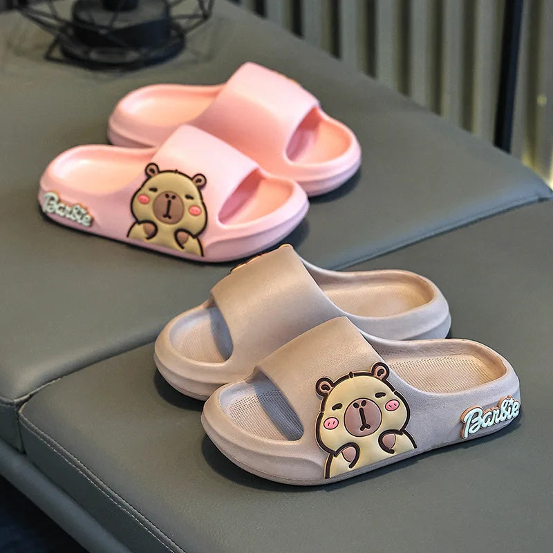 Children Slippers Cute Cartoon Girl EVA Home Slippers 2-16 Years Old Capibala Boys Non Slip Soft Soled Bathroom Slippers kids_shoes