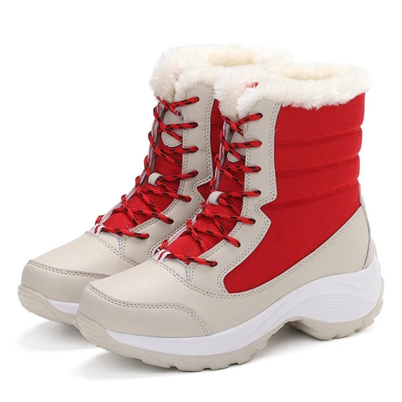Snow Boots Women Platform Boots Non-slip Women Winter Shoes Fur Warm Ankle Boots for Women Wedges Waterproof Thigh High sneakers_platform