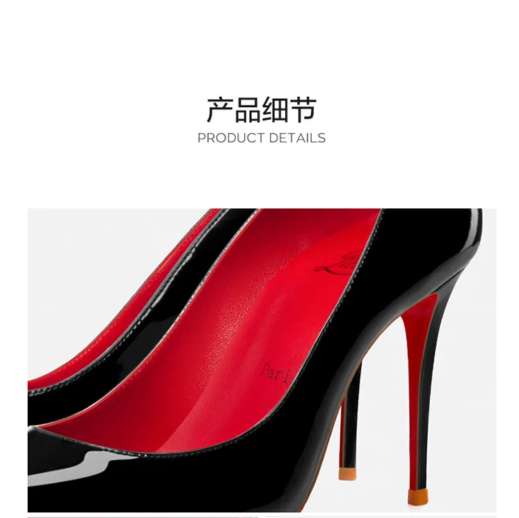 Shoes For Woman 2025 Trend Luxury Red Bottoms High Heels Pointed Toe Stiletto Pumps 12 cm Comfortable Party Dress Wedding Shoes heels_stiletto
