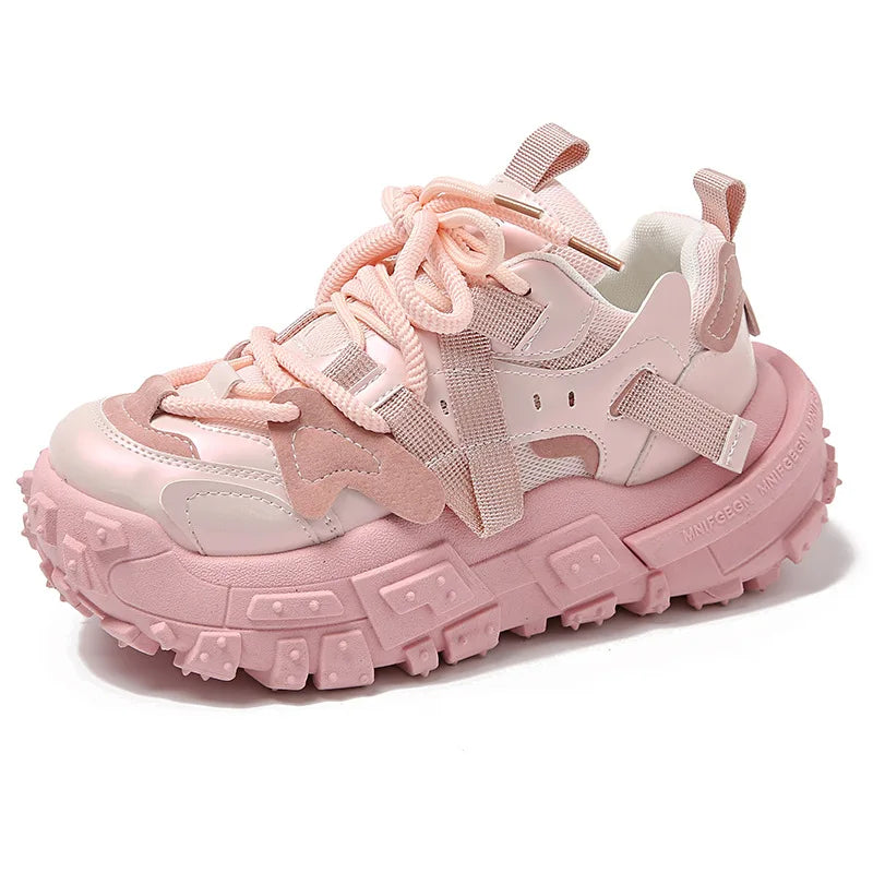 2025 New Summer Breathable Women Thick Sole Casual Shoes Fashion High Heels Women Wedges Heels Sneakers Trainers Platform Shoes sneakers_platform