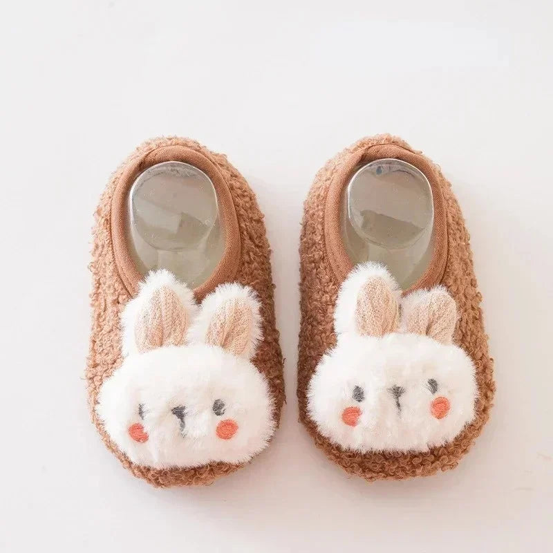 Cartoon Rabbit Baby Floor Socks Kids Plush Slippers Toddler Warm Shoes Children Soft Non-slip Prewalkers Indoor Home Slippers kids_shoes