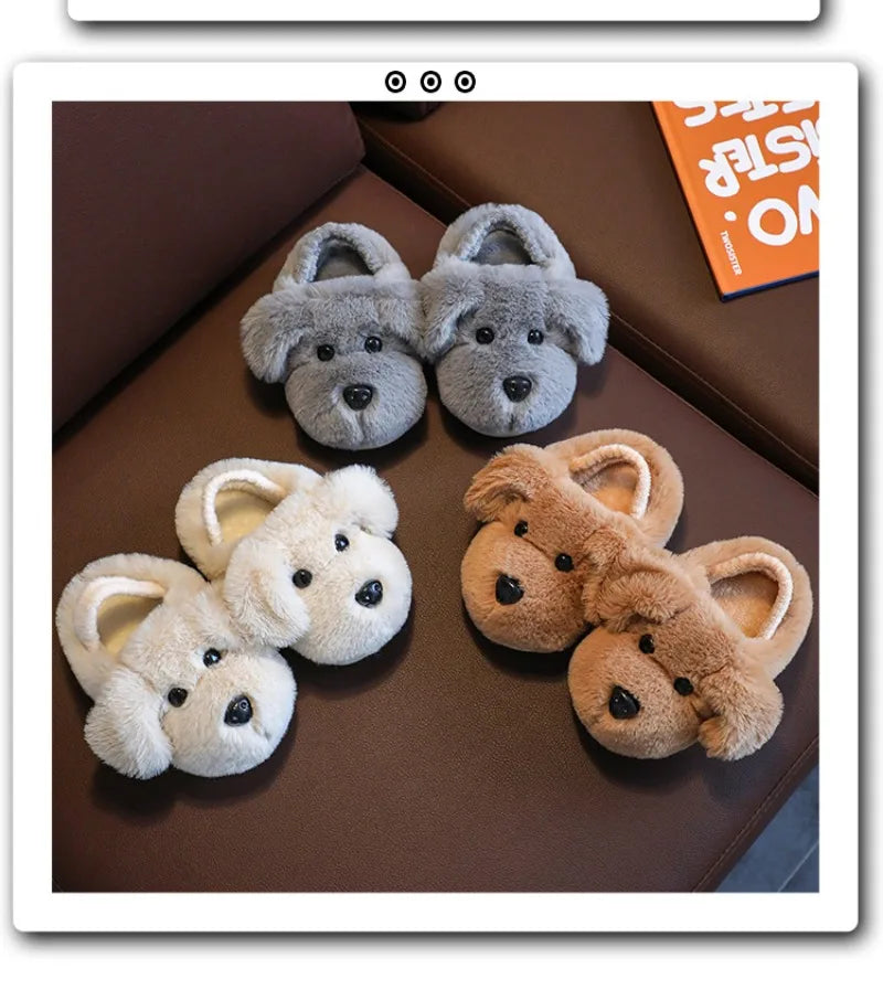 Children's Cotton Slippers for Boys Aged 1-5 Years Old Cute Cartoon Girls' Slippers Infants and Young Children Autumn and Winter kids_shoes