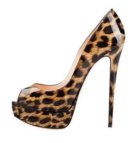 Women's Sexy Peep Toe Platform Stiletto Slip on Super High Heel Pumps Party Dress Wedding Shoes 14cm Big Size