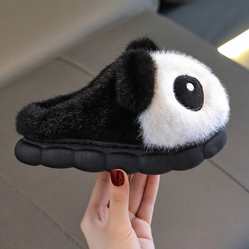 Winter Children Cotton Slippers Boys Warm And Plush Panda Slippers Cute Cartoon Girls Home Slippers kids_shoes