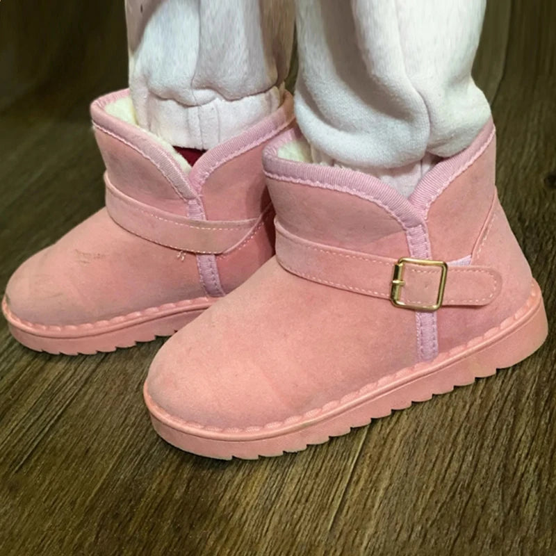 Children Snow Boots Winter Cute Warm Fashion Anti Slip Shoes Kids Boys Girls Leisure Thick Fur Platform Flat Short Boot Sneakers kids_shoes