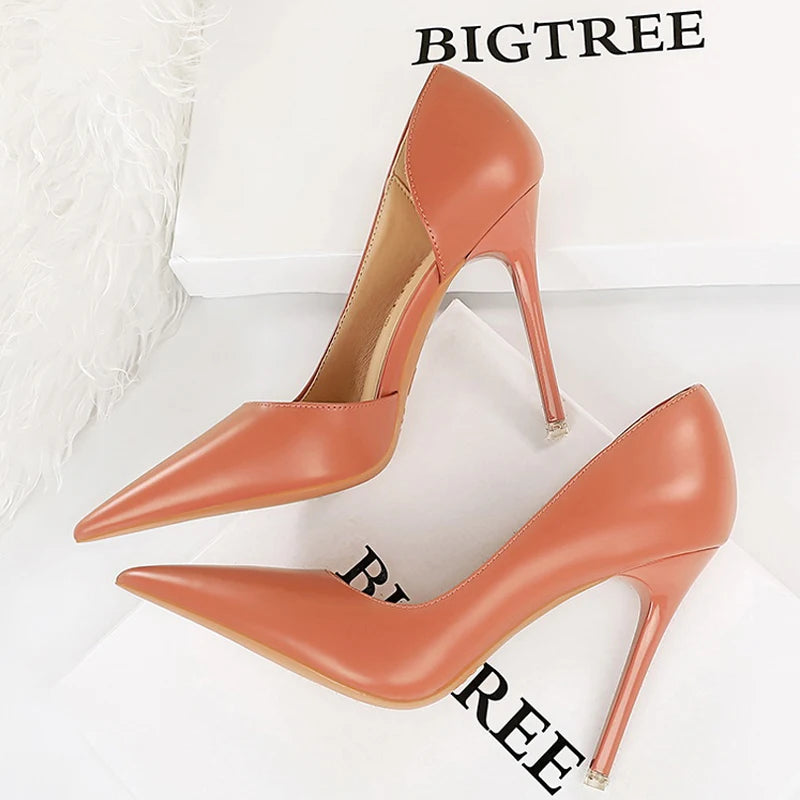 BIGTREE Shoes Black Women Pumps Quality Leather Women Shoes High Heels Fashion Wedding Shoes Stiletto Luxurious Elegant Pumps heels_stiletto
