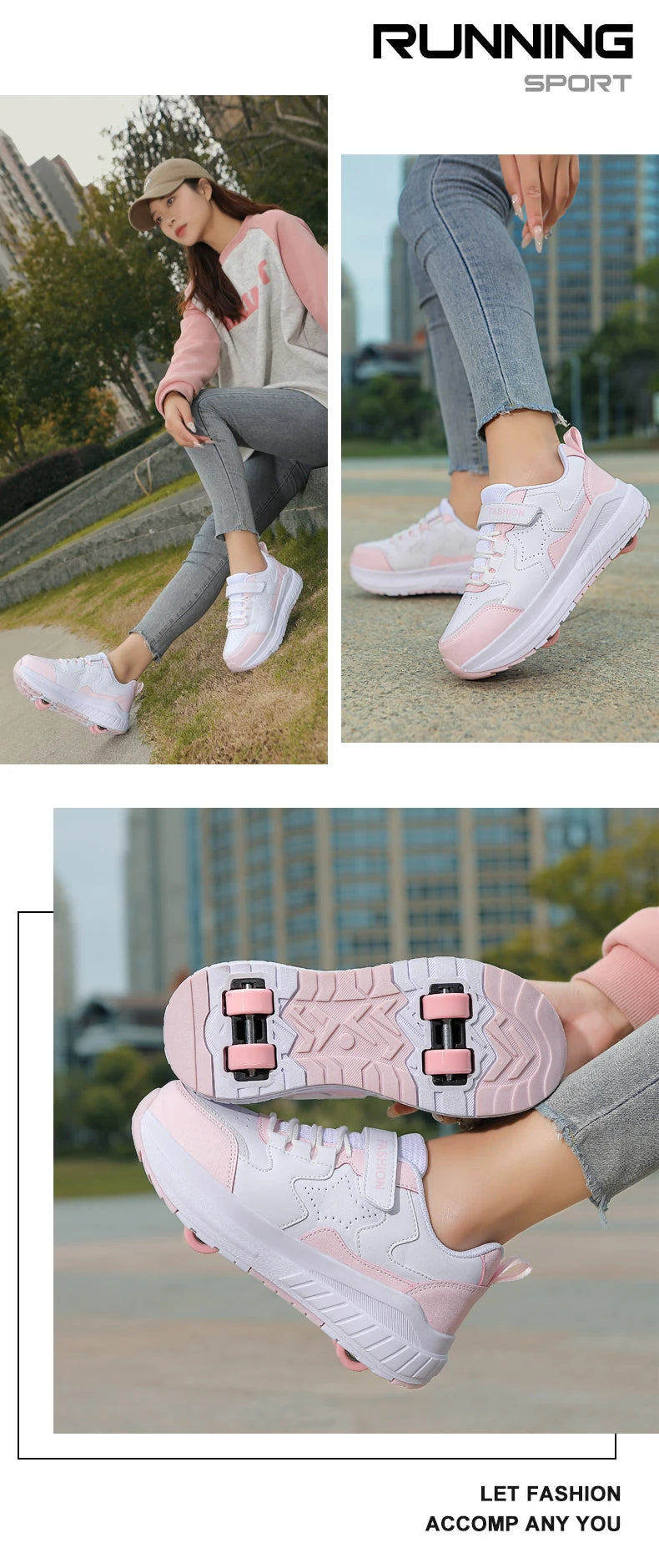 Kids Roller Skate Shoes Fashion Casual Sports Children 4-Wheels Sneakers for Boys and Girls Gift Nice Footwear kids_shoes