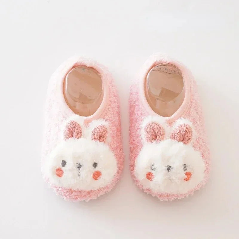 Cartoon Rabbit Baby Floor Socks Kids Plush Slippers Toddler Warm Shoes Children Soft Non-slip Prewalkers Indoor Home Slippers kids_shoes