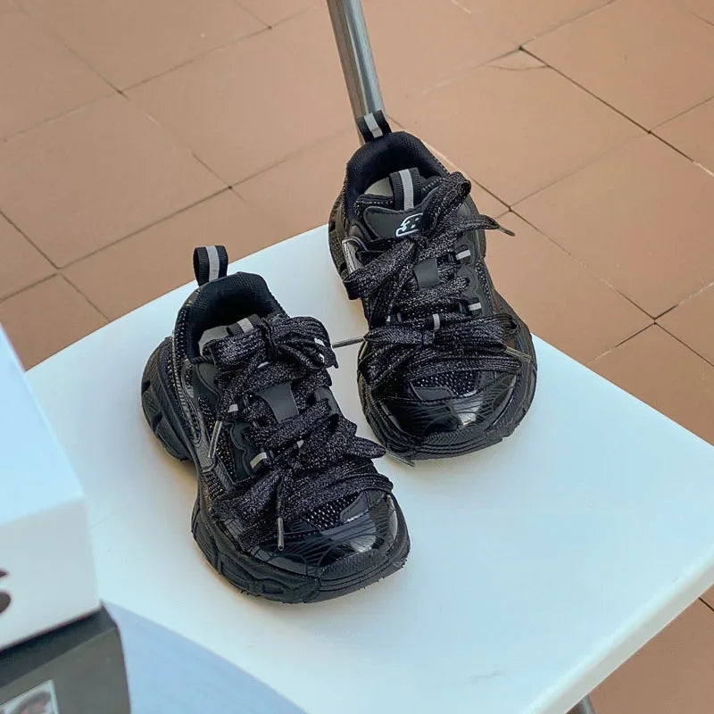 Kids Shoes Autumn Toddler Boys Shoes Brand Sports Running Sneakers Children Girls Fashion Shoeslace Crystals Flats Soft Sole kids_shoes