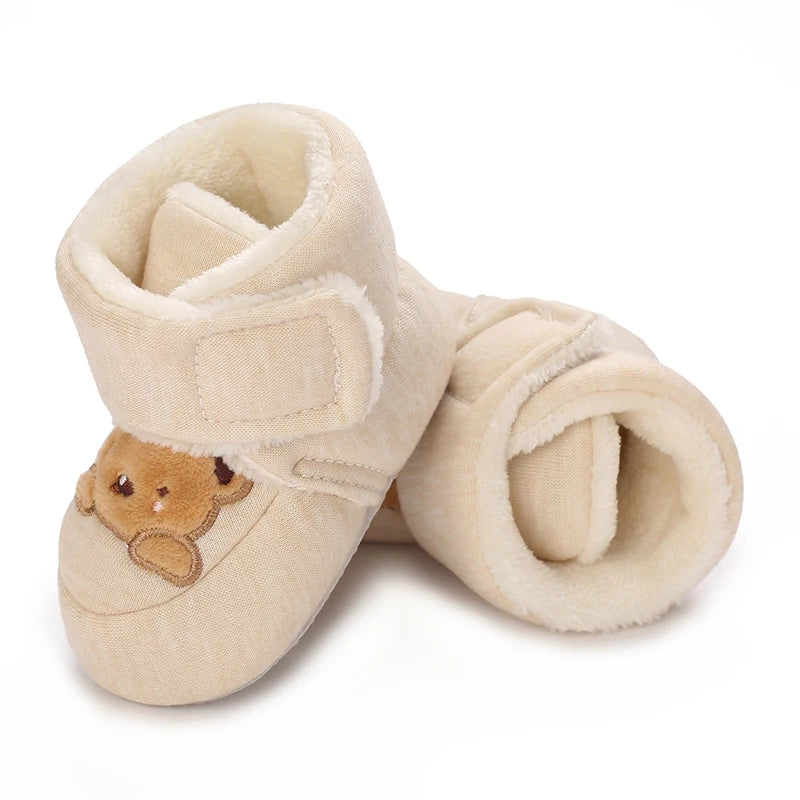 Winter Newborn Boys and Girls Cute Cartoon Cotton Shoes with Soft Sole and Warm Boots Preschool Walking Shoes  Winter Newborn kids_shoes
