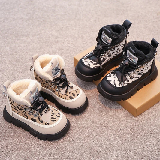 Warm Girl Boots Plush Anti Slip Winter Boot Casual Versatile Snow Boots Trendy Classic Girl Shoe Thick Soled Comfort Cotton Boot kids_shoes