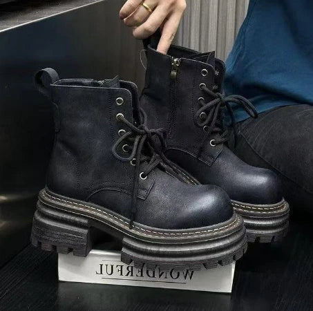 Platform Women's Ankle Boots Flats Designer Shoes Winter 2025 Fad Chelsea Boots New Walking Goth Leather Motorcycle Mujer Botas boots_platform