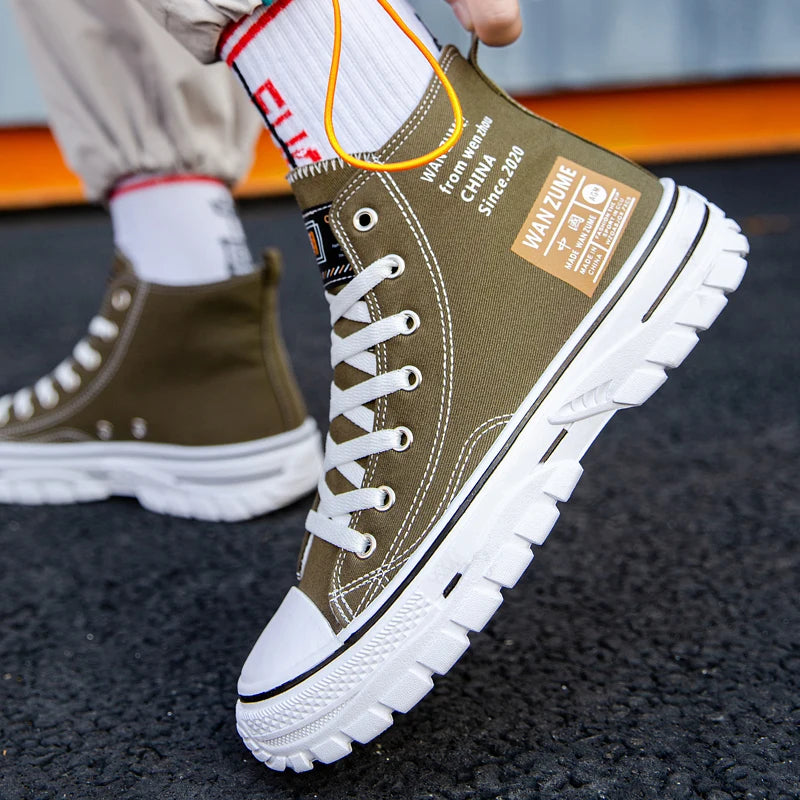 Classic Vulcanized Casual Canvas Platform Shoes Women Men High Top Sneakers  Fashion Breathable Comfortable Sport Korean sneakers_women