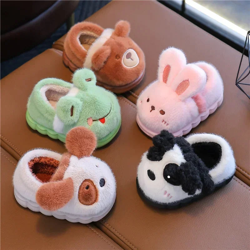 Winter Children's Cotton Slippers Cute and Warm Thickened Indoor and Outdoor Plush Shoes Home and Baby Bag Heels Cotton Shoes kids_shoes