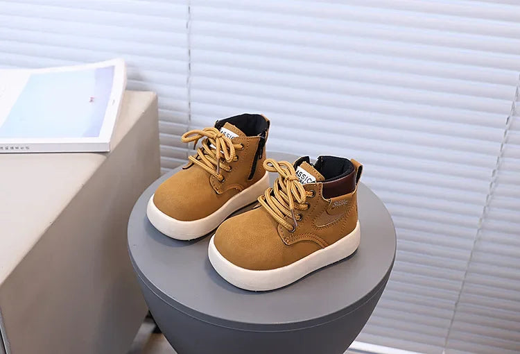 Children Fashion Boots with Side Zipper Kids Ankle Boots Korean Style 2025 Autumn Winter Boys Girls Short Boots Unisex Versatile kids_shoes