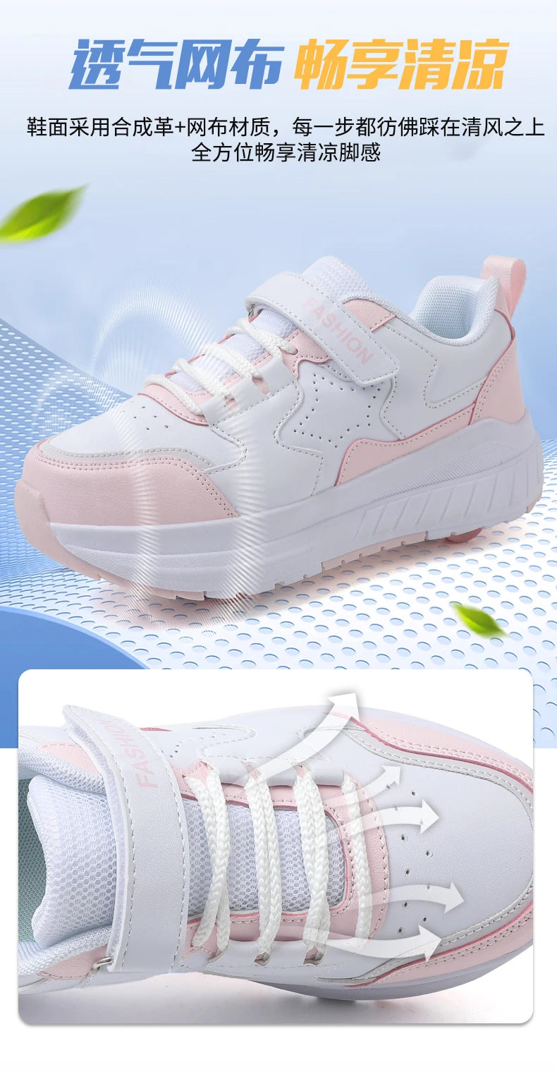 Kids Roller Skate Shoes Fashion Casual Sports Children 4-Wheels Sneakers for Boys and Girls Gift Nice Footwear kids_shoes