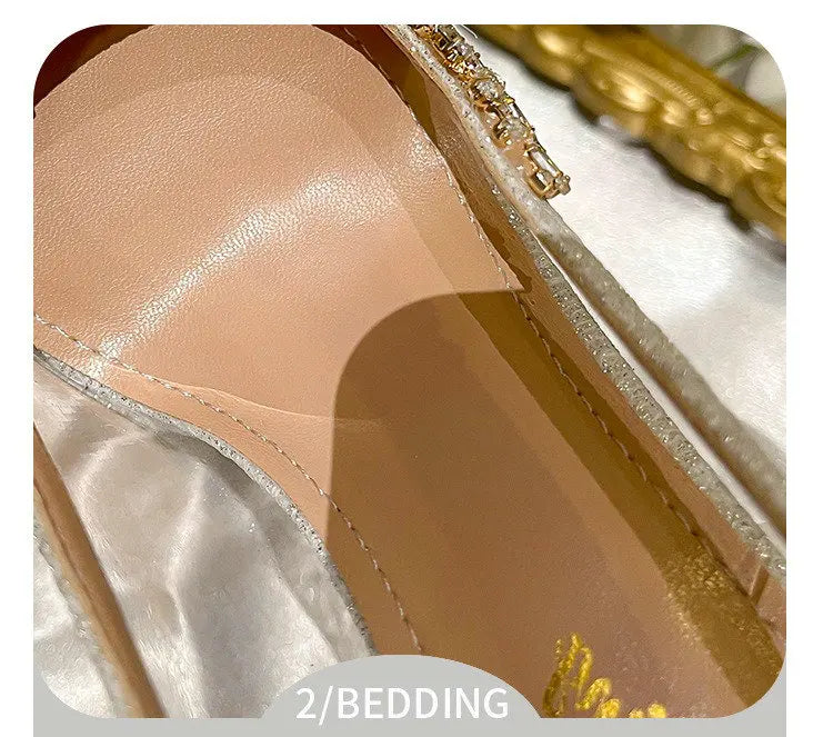 2025 Summer Pointy Head Shallow Mouth Baotou Sandals Women Fine White Beautiful French Rhine-Style High Heels Wedding Pumps heels_bridal